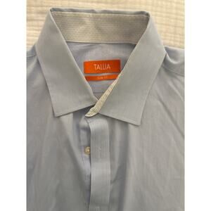 Tallis Size 17 1/2 34-35 light blue Slim Fit Dress Shirt LOVELY